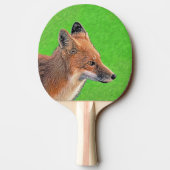 Raquette De Ping Pong Peinture Red Fox - Art original de la faune (Dos)