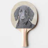 Raquette De Ping Pong Peinture Retriever à revêtement plat - Art Chien o (Dos)