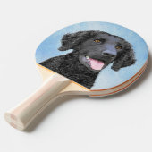 Raquette De Ping Pong Peinture Retriever recouverte de boue - Art Chien  (Devant Angle)