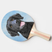 Raquette De Ping Pong Peinture Retriever recouverte de boue - Art Chien  (Côté)