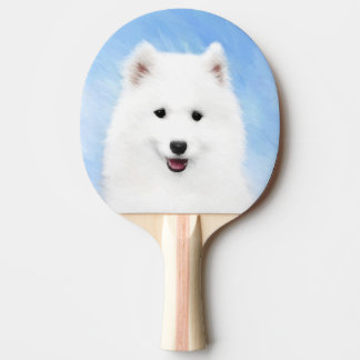 Raquette De Ping Pong Peinture Samoyed Puppy - Jolie Art Original Chien