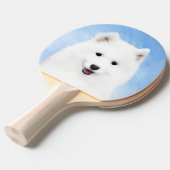 Raquette De Ping Pong Peinture Samoyed Puppy - Jolie Art Original Chien (Devant Angle)