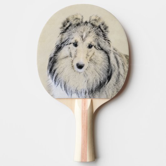 Raquette De Ping Pong Peinture Shetland Sheepdog - Jolie art original ch (Devant)