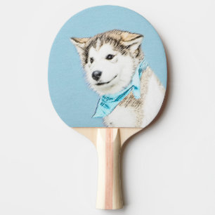 Raquette De Ping Pong Peinture Sibérienne Husky Puppy - Art Chien origin