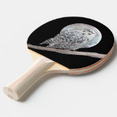 Raquette De Ping Pong Peinture sur la Chouette neigeuse et la Lune - Art (Devant Angle)