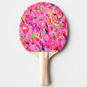 Raquette De Ping Pong Peinture tourbillons abstraits colorés mignons