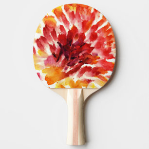 Raquette De Ping Pong Peintures florales abstraites 5 d'aquarelle