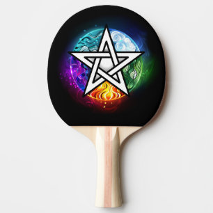 Raquette De Ping Pong pentagramme du Wiccan