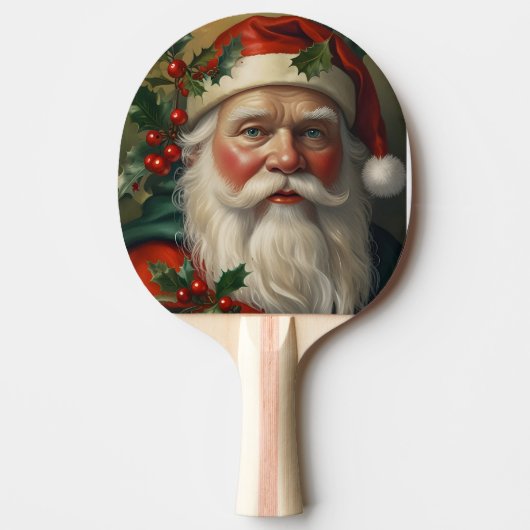 Raquette De Ping Pong Père Noël Avec Mistletoe (Devant)