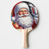 Raquette De Ping Pong Père Noël classique avec présent & ornements (Devant)