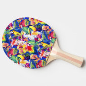 Raquette De Ping Pong Perroquets d'aquarelle (Côté)