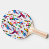 Raquette De Ping Pong Perroquets de style d'aquarelle (Côté)