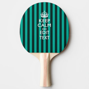 Raquette De Ping Pong Personalisé Garder des rayures de calme en Turquoi