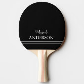 Raquette De Ping Pong Personalized Custom monogram on black (Dos)