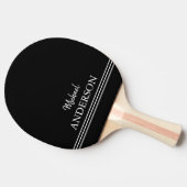 Raquette De Ping Pong Personalized Custom monogram on black (Côté)