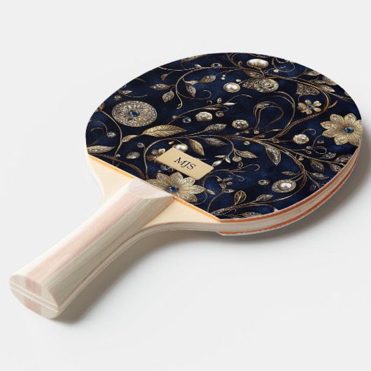Raquette De Ping Pong Personalized Floral Ping Pong Paddle (Devant Angle)
