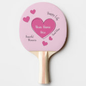 Raquette De Ping Pong Personalized Pink Hearts Ping Pong Paddle (Dos)