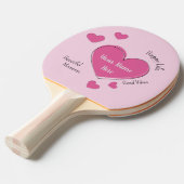 Raquette De Ping Pong Personalized Pink Hearts Ping Pong Paddle (Devant Angle)