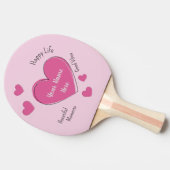 Raquette De Ping Pong Personalized Pink Hearts Ping Pong Paddle (Côté)