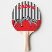 Raquette De Ping Pong Personalized Unique background Zebra Red Black (Devant)