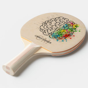 Raquette De Ping Pong Personnalisation du cerveau humain gauche et droit