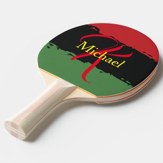 Raquette De Ping Pong Personnalisé Monogramme personnalisé Afrique moder (Devant Angle)