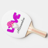 Raquette De Ping Pong Personnaliser l'amour Gnome Coeur rose pourpre (Côté)