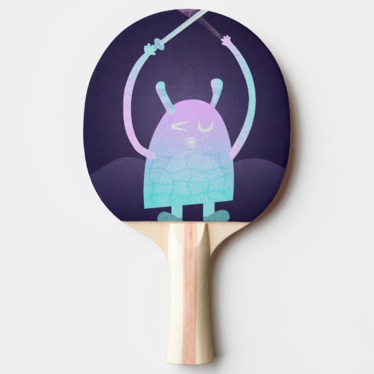 Raquette De Ping Pong Petit Monstre Bleu Mignon (Devant)