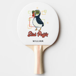 Raquette De Ping Pong Petit Puffin Sea Bird Cute Gag Personnalisé