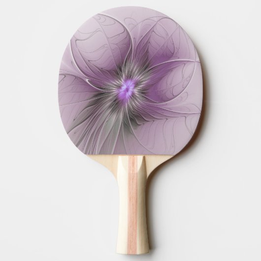 Raquette De Ping Pong Petite Beauté Moderne Mauve Grey Fractal Art Flowe (Dos)