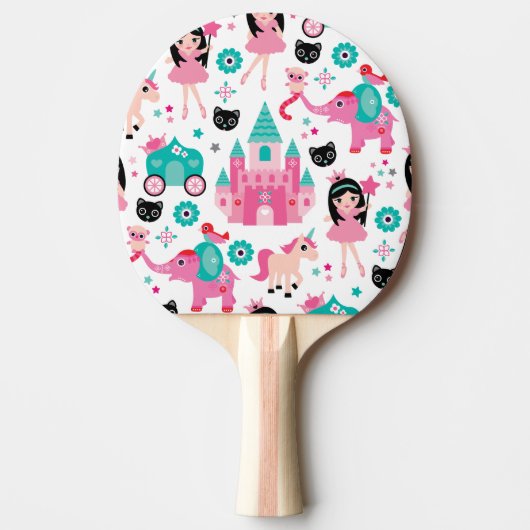 Raquette De Ping Pong Petite princesse rose mignonne Unicorn Magical (Devant)