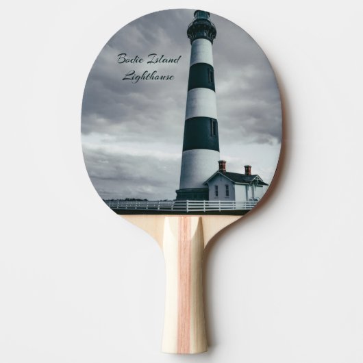 Raquette De Ping Pong Phare de Bodie Island noir et blanc (Devant)