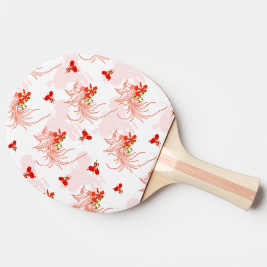 Raquette De Ping Pong Phoenix Oiseau Et Phoenix Fleur Motif Sans Faille (Côté)