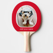 Raquette De Ping Pong Photo avec cadre simple - texte moderne rouge blan (Devant)