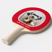 Raquette De Ping Pong Photo avec cadre simple - texte moderne rouge blan (Devant Angle)