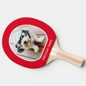 Raquette De Ping Pong Photo avec cadre simple - texte moderne rouge blan (Côté)