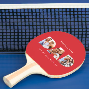 Raquette De Ping Pong Photo Collage minime moderne papa cadeau d'anniver