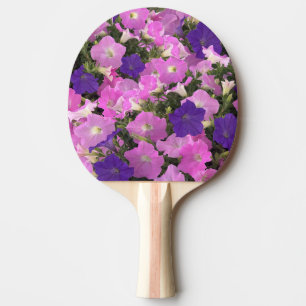 Raquette De Ping Pong Photo d'image de fleurs de liseron rose et violet