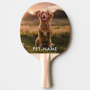 Raquette De Ping Pong Photo personnalisée avec le nom de votre chien