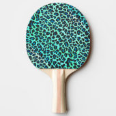 Raquette De Ping Pong Photographie noir et Turquoise de Leopard (Dos)