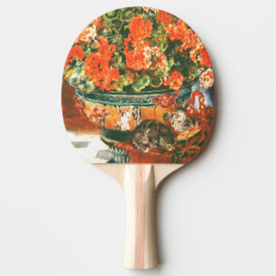 Raquette De Ping Pong Pierre-Auguste Renoir Geraniums Et Chats
