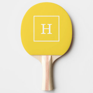 Raquette De Ping Pong Pineapple Yellow White Framed Monogram initial