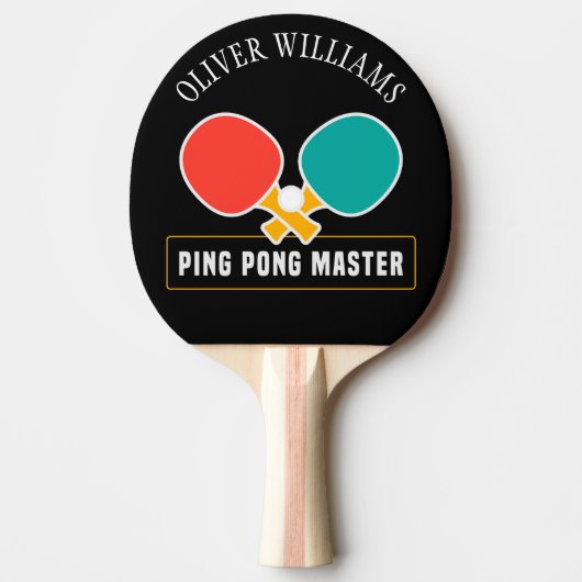 Raquette De Ping Pong PING PONG MASTER Personnalisé modifiable noir (Devant)