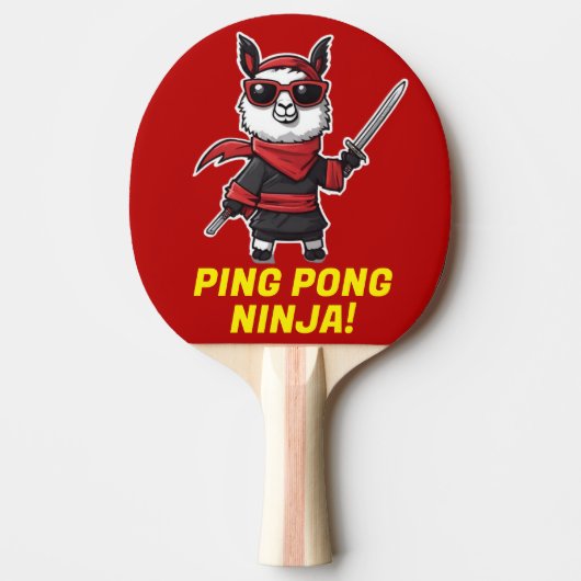 Raquette De Ping Pong Ping Pong Ninja Funny Llama Camo Cool Sports Rouge (Devant)