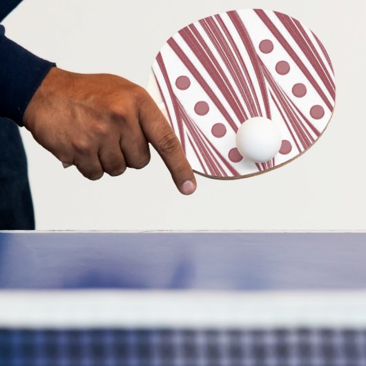 Raquette De Ping Pong Ping Pong Paddle Abstrait Burgundy & White Stripe (Insitu)
