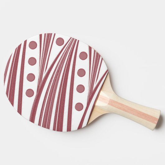 Raquette De Ping Pong Ping Pong Paddle Abstrait Burgundy & White Stripe (Côté)