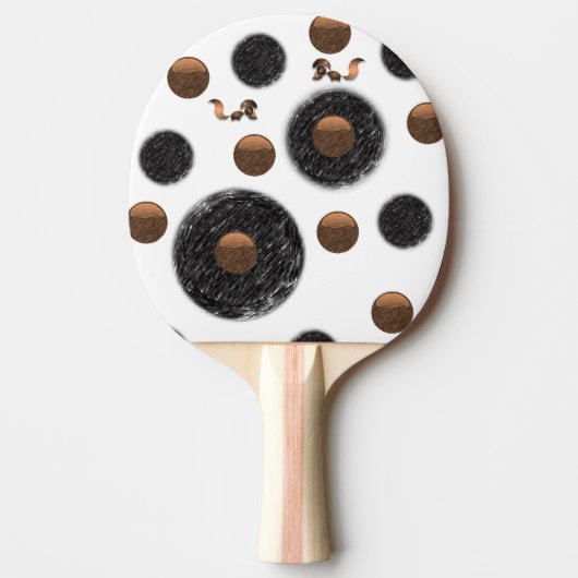 Raquette De Ping Pong Ping Pong Paddle Abstrait Cercle Noir (Devant)