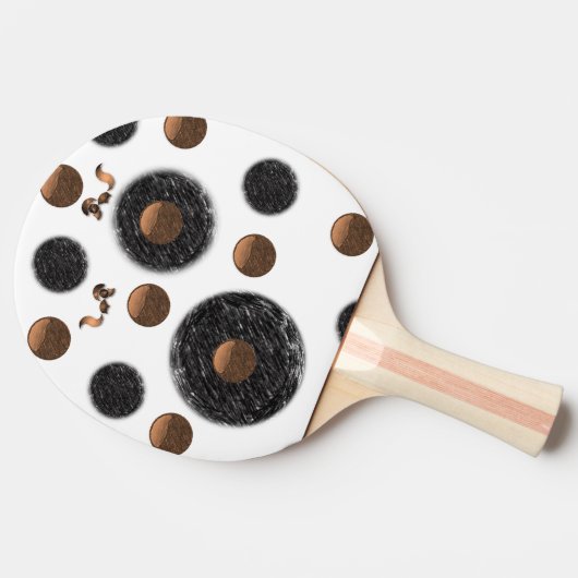 Raquette De Ping Pong Ping Pong Paddle Abstrait Cercle Noir (Côté)