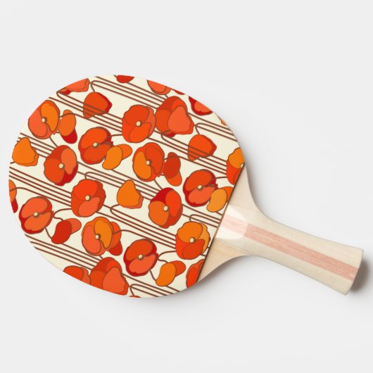 Raquette De Ping Pong Ping Pong Paddle Art Nouveau Poppies (Côté)
