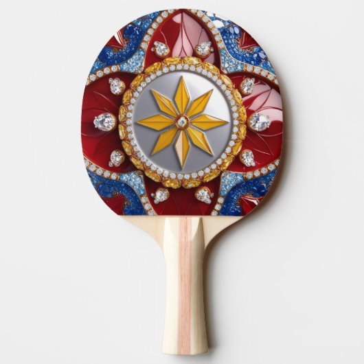 Raquette De Ping Pong Ping pong paddle aux couleurs colombiennes (Dos)